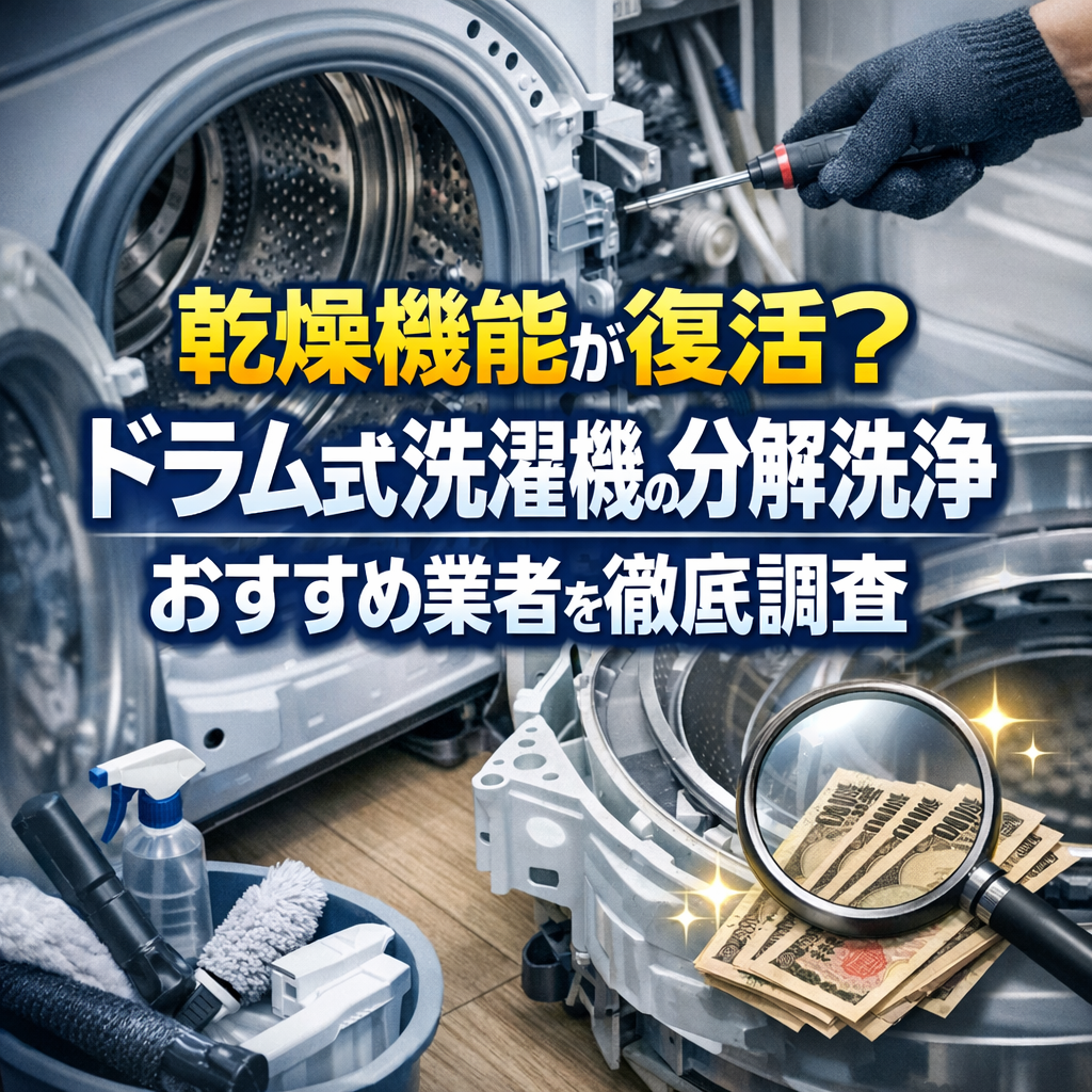 乾燥機能が復活?ドラム式洗濯機の分解洗浄おすすめ業者を徹底調査