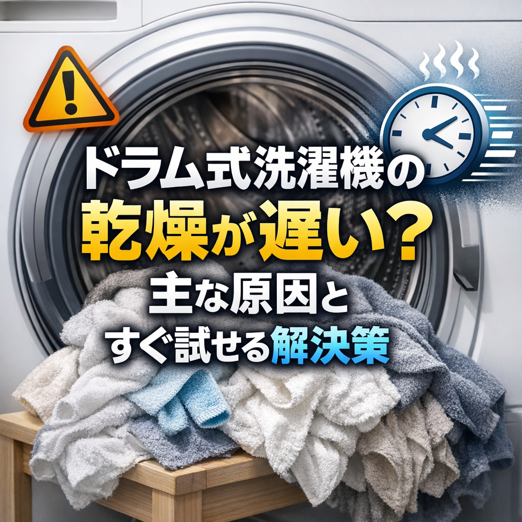 ドラム式洗濯機の乾燥が遅い？主な原因とすぐ試せる解決策