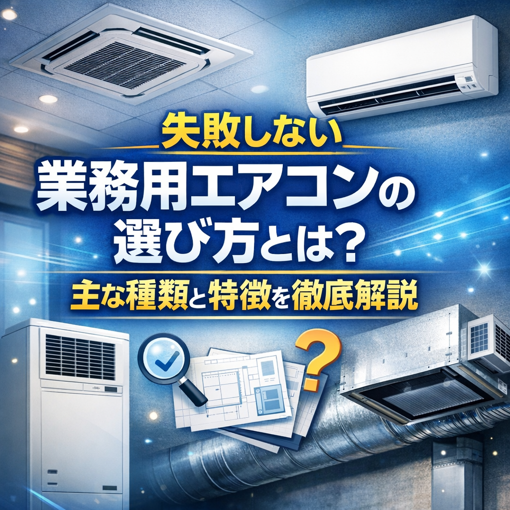 失敗しない業務用エアコンの選び方とは?主な種類と特徴を徹底解説