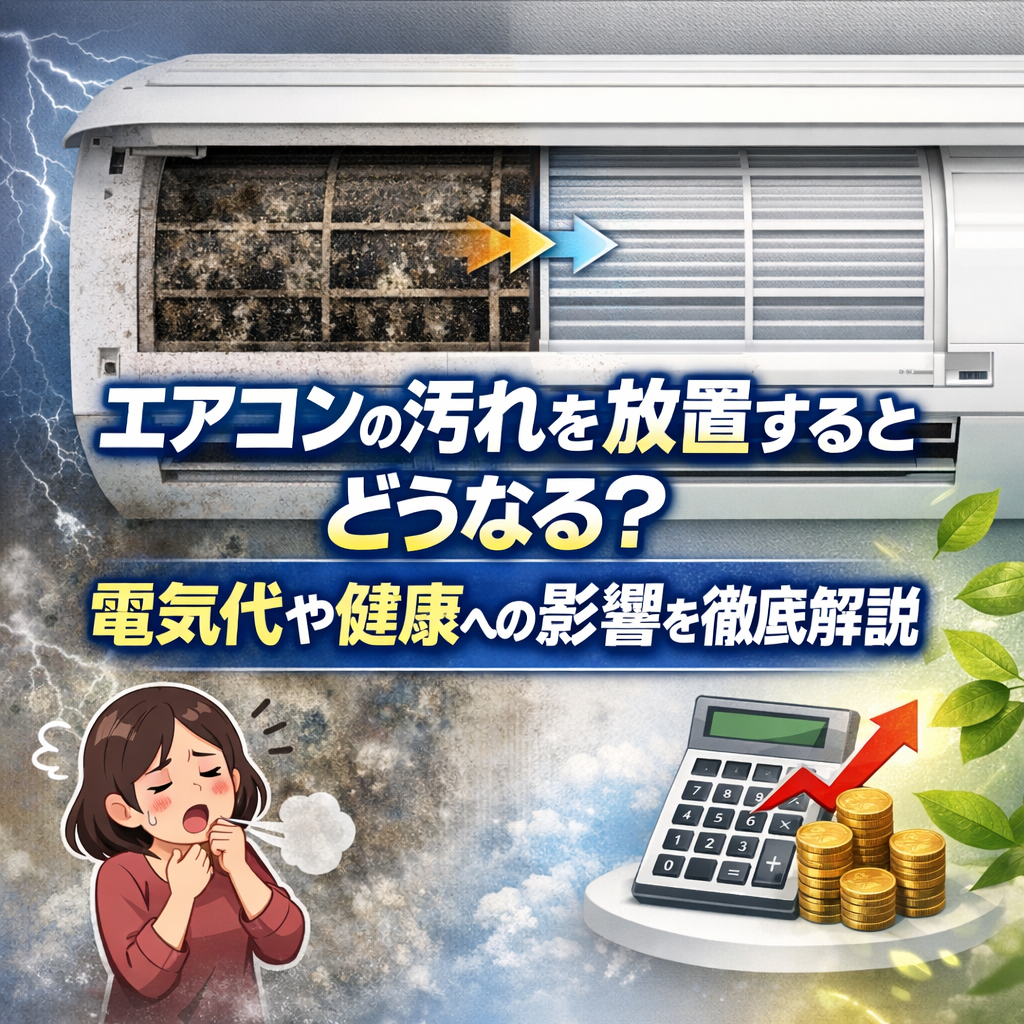 エアコンの汚れを放置するとどうなる?電気代や健康への影響を徹底解説