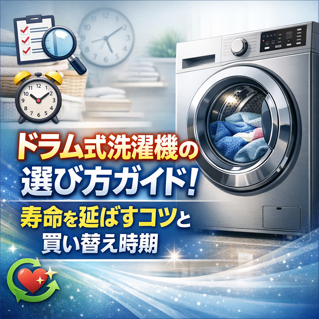 ドラム式洗濯機の選び方ガイド!寿命を延ばすコツと買い替え時期