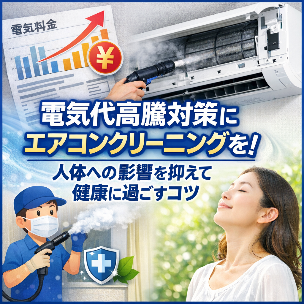電気代高騰対策にエアコンクリーニングを!人体への影響を抑えて健康に過ごすコツ