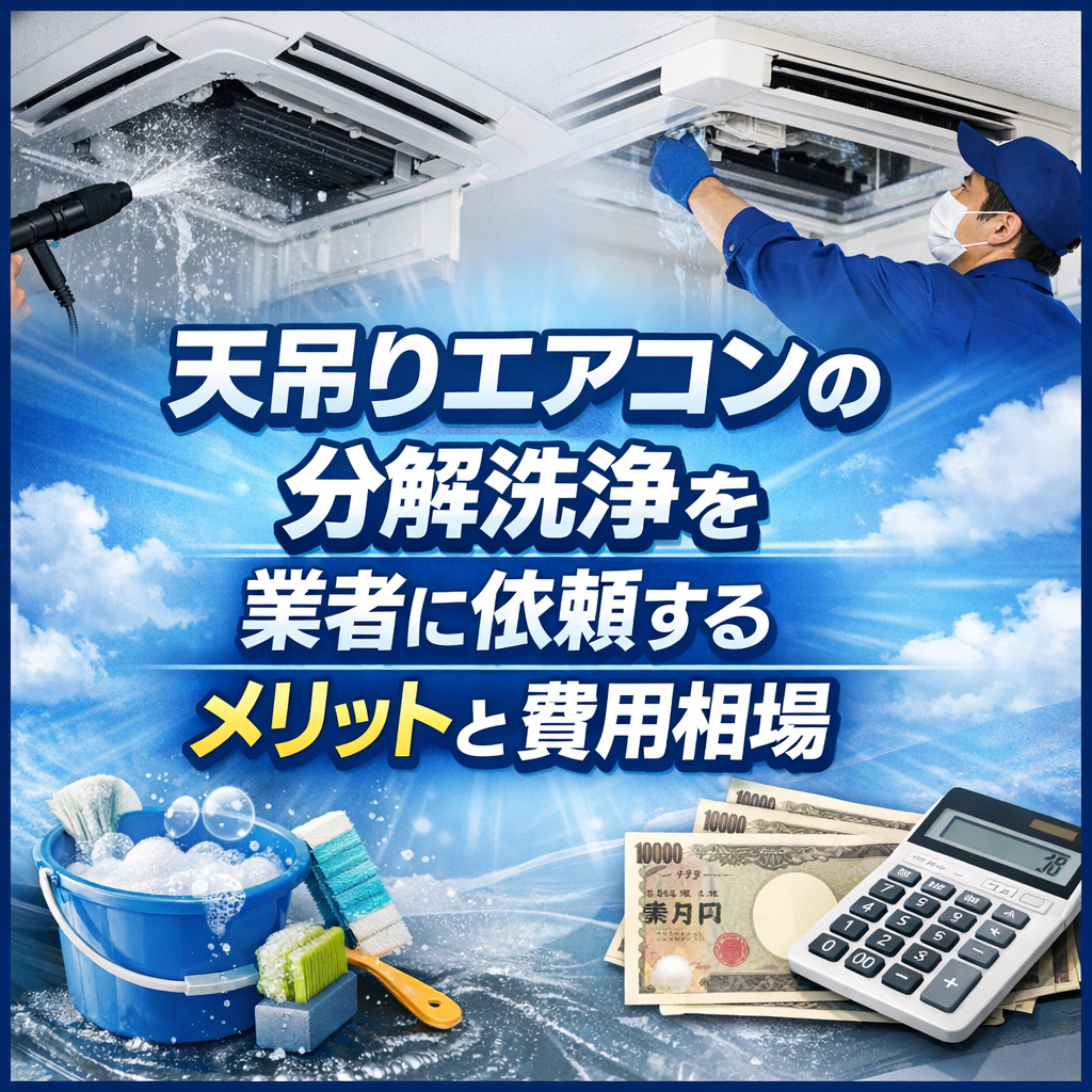 天吊りエアコンの分解洗浄を業者に依頼するメリットと費用相場